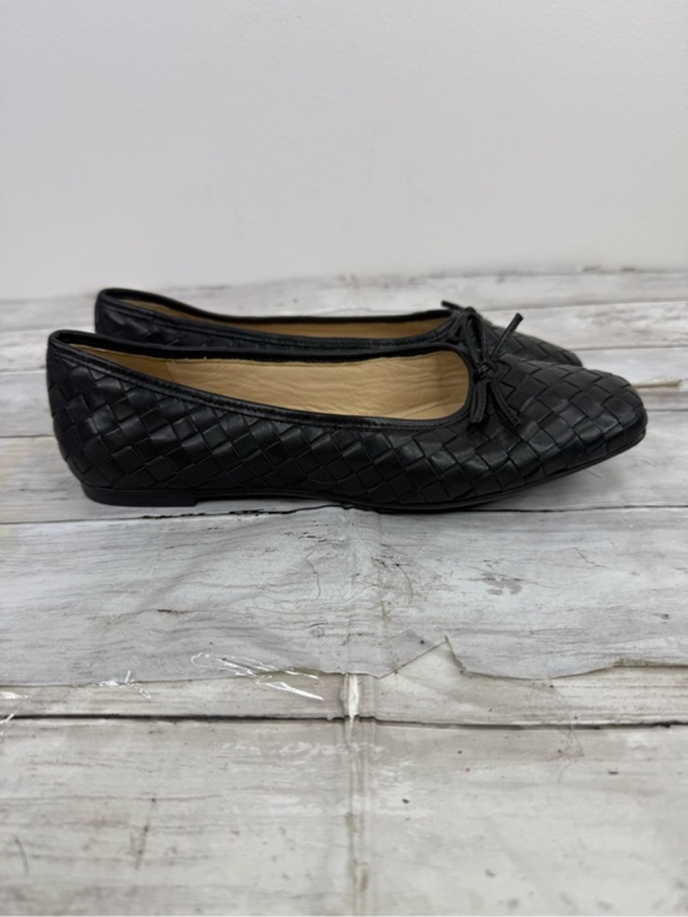 Bernardo Gwynn Woven Leather Ballerina Flats